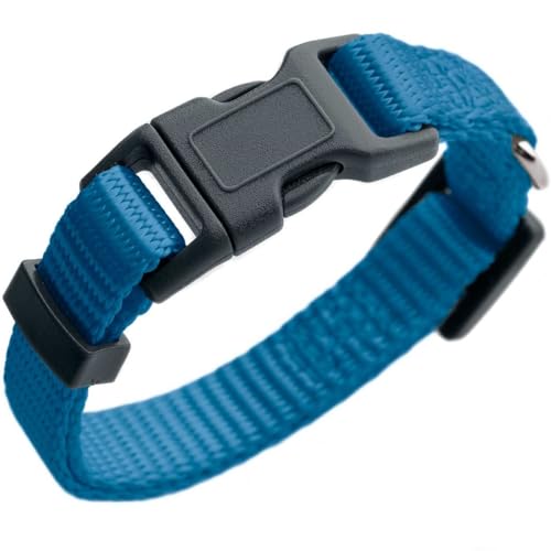 Hunter Hundehalsung London Vario Basic, verstellbares Nylon Hundehalsband, Sicherheitsverschluss mit Verriegelung, reißfest, leicht & schnelltrocknend, pflegeleicht, Farbe: dunkelblau, Größe: M