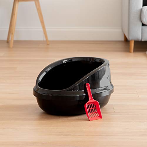 image for IRIS USA Large Cat Litter Box with Scoop, Open Top High Sided Kitty Li