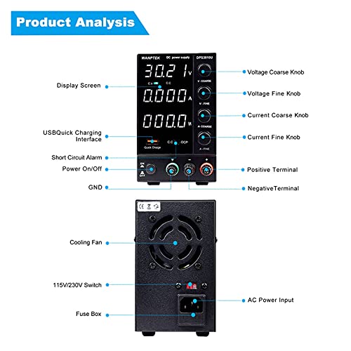Alimentation DC variable DPS3010U 30V 10A 300W réglable pour laboratoire - 3
