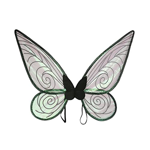 Kinder Erwachsene Fee Elf Flügel, Schmetterling Flügel für Mädchen Frauen, perfekt für Halloween Party Cosplay, Weihnachtsfeier, Geburtstag Party Geschenk, Dress Up Party Favor (Schwarz) Cover