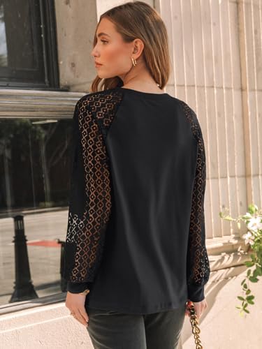 AUTOMET Womens Long Sleeve Shirts Pleated Lace Tops Fall Fashion Outfits Business Casual Blouses4