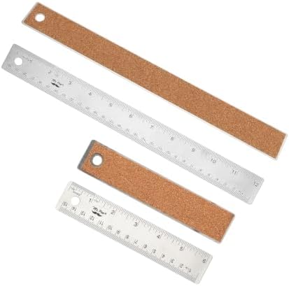 Mr. Pen- Metal Ruler with Non-Slip Cork Back, 2 Pack, 6" and 12"