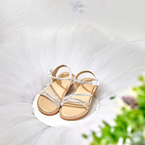 Felix & Flora Toddler Girl Sandals - Flower Girl Dress Shoes Open Toe Little Kid Summer Flats3