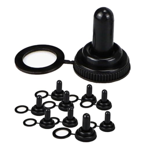 Image of BEAZOOM 10pcs Rubber Toggle Switch Covers, Black Dust Proof Caps for 6mm