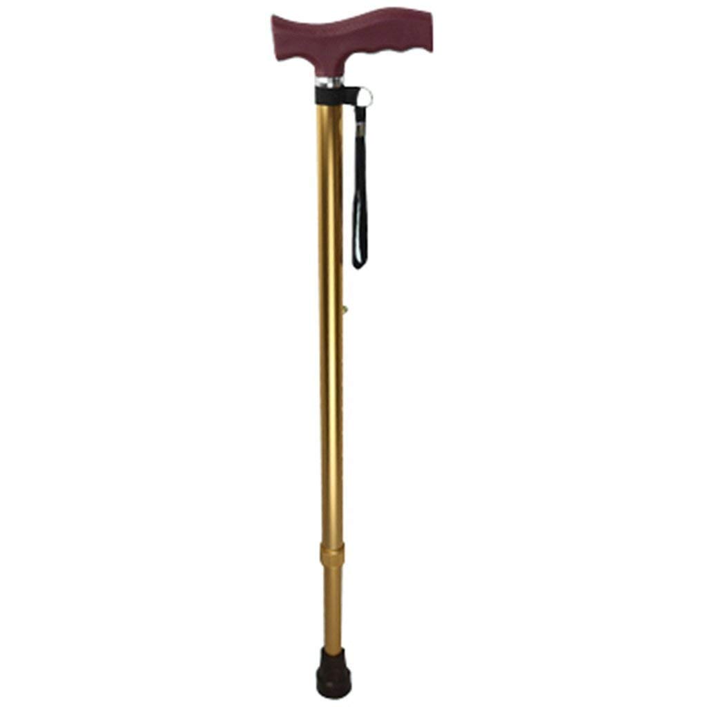 Soporte para bastón para Caminar, muleta para Ancianos, teleestable, Antideslizante, Ligero, Ajustable en Altura, Bastones Dorados para Hombres o Mujeres, muletas