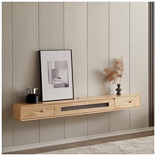 Mobile TV sospeso da parete, elegante console multimediale per soggiorno e ufficio, mobili moderni salvaspazio con spazio di archiviazione, facile installazione, design elegante