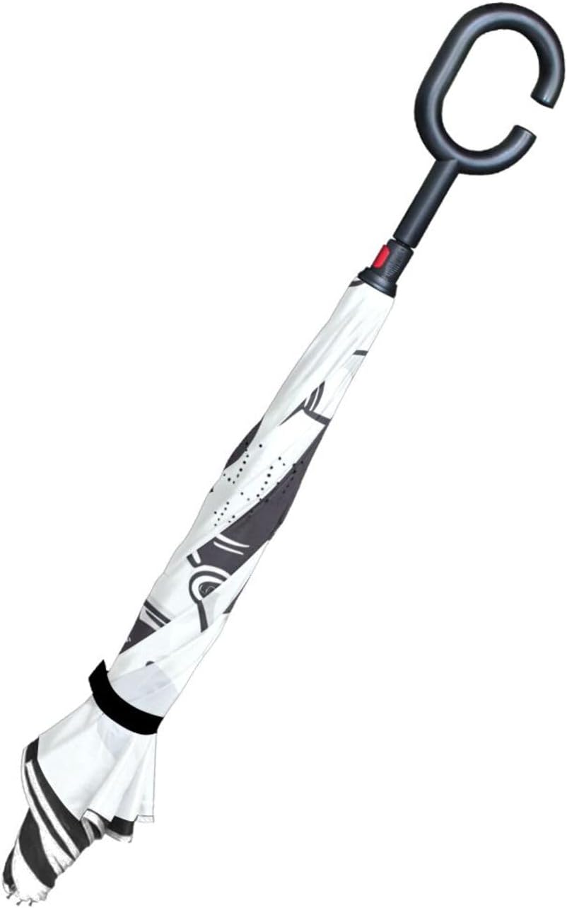 Astronauts Stars Inverted Umbrellas for Rain Windproof Reverse Upside Down Golf Umbrella with C-shape Handle for Men Women