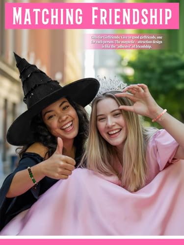 Matching Bracelets for Couples Best Friend Friendship Kit Bestie Gifts for Women Long Distance Ralationship Witch Merch Costume Crown Accessories3