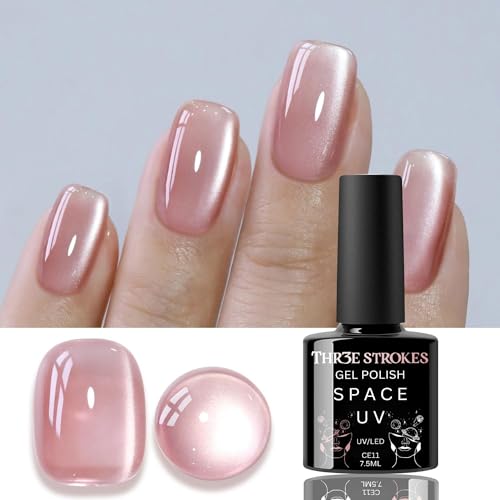 Image of THR3E STROKES 9D Glitter Cat Eye Magnetic Nail Polish Gel Art Manicure DIY at Home Soak Off UV Gel 7.5ML (CE11, 7.5ML)