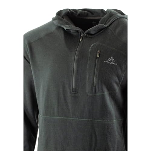 Pnuma Outdoors Merino Gunnison Hoodie, 300 gsm, Beluga, Zippered Pockets, Kangaroo Pocket, Durable Merino Wool (GU-HD-BE)2