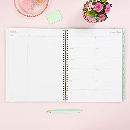 Blue Sky 2021-2022 Academic Year Weekly & Monthly Planner, 8.5" X 11", Frosted Flexible Cover, Wirebound, Laurel (131947) #TOP4