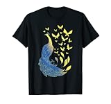 Drapeau ukrainien symbole paon oiseau papillons T-Shirt