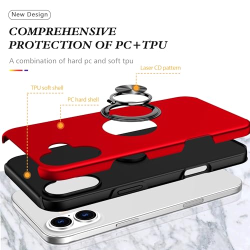 Coque iPhone 16 Plus antichoc avec anneau rotatif intégrale