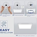 12 Inch Square Flush Mount LED Ceiling Light Fixture, 6500K Daylight White Light LED Ceiling Lamp, Slim Flat Panel Lighting Fixture for Laundry Room, Bedroom, Kitchen, Living Room, Closet - Image 5