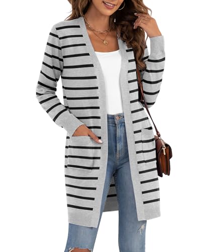VIISHOW Women's Classic Cardigans Long Sleeve Open Front Casual Knit Cardigan Sweaters Coat Soft Outwear