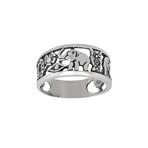 Elefantes-remolque, esterlina-Plata, herradura, búho, seven 7, mal de ojo, Clover Flower 4 anillo