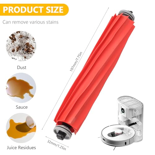 2 Stück Hauptbürste für Roborock Original Zubehör, Trennbare Hauptbürste Rollenbürste Zubehörset für Roborock S7/S7+/S7 Maxv/S7 Maxv Ultra/S7 Max Ultra/S7 Pro Ultra/Q Revo