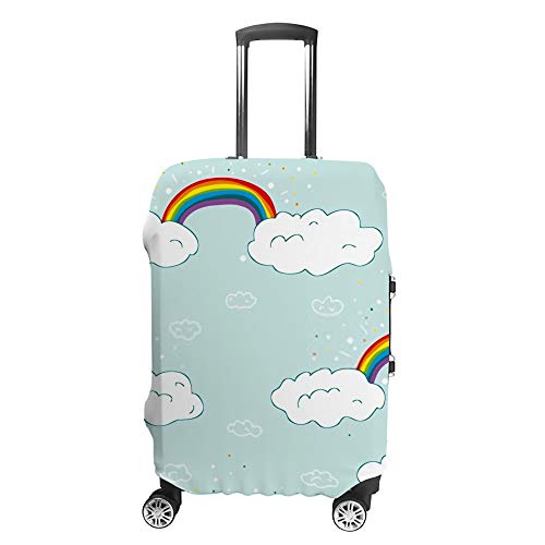 Housse de transport pour bagages arc-en-ciel et blanc premium