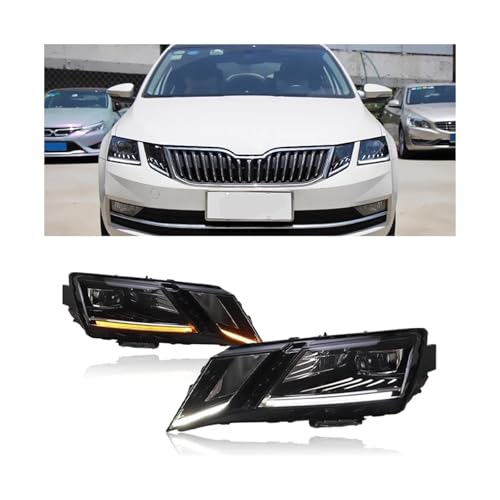 RZYHBVHX Headlights Assembly Compatible For Skoda Octavia Headlights 2018-2021 LED Head Lamps DRL Turn Signal Car Accessories High Low Beam
