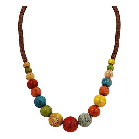 Colourful Ceramic Bead Necklace for Women Cover
