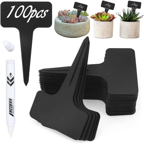 100 etiquetas para plantas, etiqueta de plástico para plantas con...