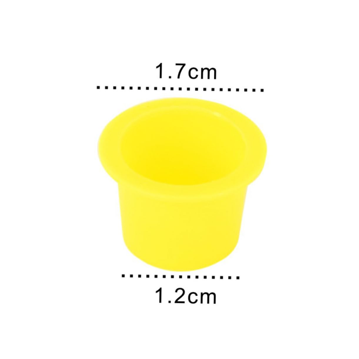 Ipetboom Ink Cap 100pcs Disposable Ink Cups Yellow Tattoos Quick Easy Application