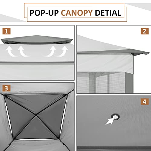 Cobizi 11'X11' Pop Up Gazebo Canopy Tent With Mosquito Netting And Waterproof Vented Roof, Outdoor Canopy Patio Gazebo, 121Ft² Of Shade For Garden, Group Gatherings, Camping Shelter #TOP1