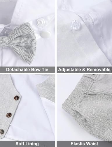 Image of A&J DESIGN 4pcs Baby & Toddler Suit, 12 Months - 5T, Shirt & Pants & Vest & Bow Tie
