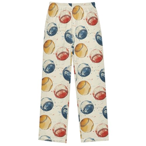 Boy's Pants Drawing Baseball Jogger Pants Elastic Waist Long Bottoms Trousers with Pockets 6-14 Years