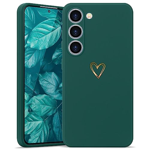 Wirvyuer for Samsung Galaxy S23 Case Cute Slim Shockproof Phone Case with Wireless Charging Support and Protection, Green