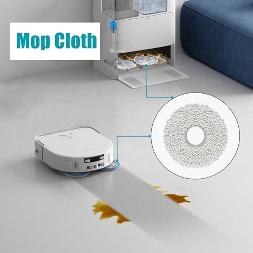 17Pcs Accessories Kit for Ecovacs Deebot X5 Pro, Deebot X5 Omni Robot Vacuum, 1 Main Brush 4 HEPA Filters 4 Dust Bags 4 Mop Pads 4 Side Brushes