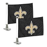 FANMATS 61874 New Orleans Saints Ambassador Car Flags - 2 Pack Mini Auto Flags, 4in X 6in, Perfect for Hood or Trunk