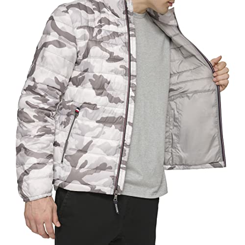 Image of Tommy Hilfiger Mens Embroidered Logo Puffer Jacket