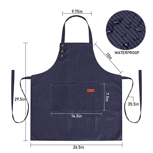 Clinfish 2 Pack Cooking Apron Adjustable Kitchen Apron Soft Chef Apron With 2 Pocket For Husband, Dad, Wife #TOP2
