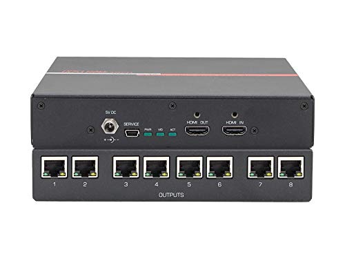 Hall Research ULTRA-V-8S 1x8 4K UHD HDMI Splitter/Extender (Transmitter) Over 1 CAT6 to 100m/328ft