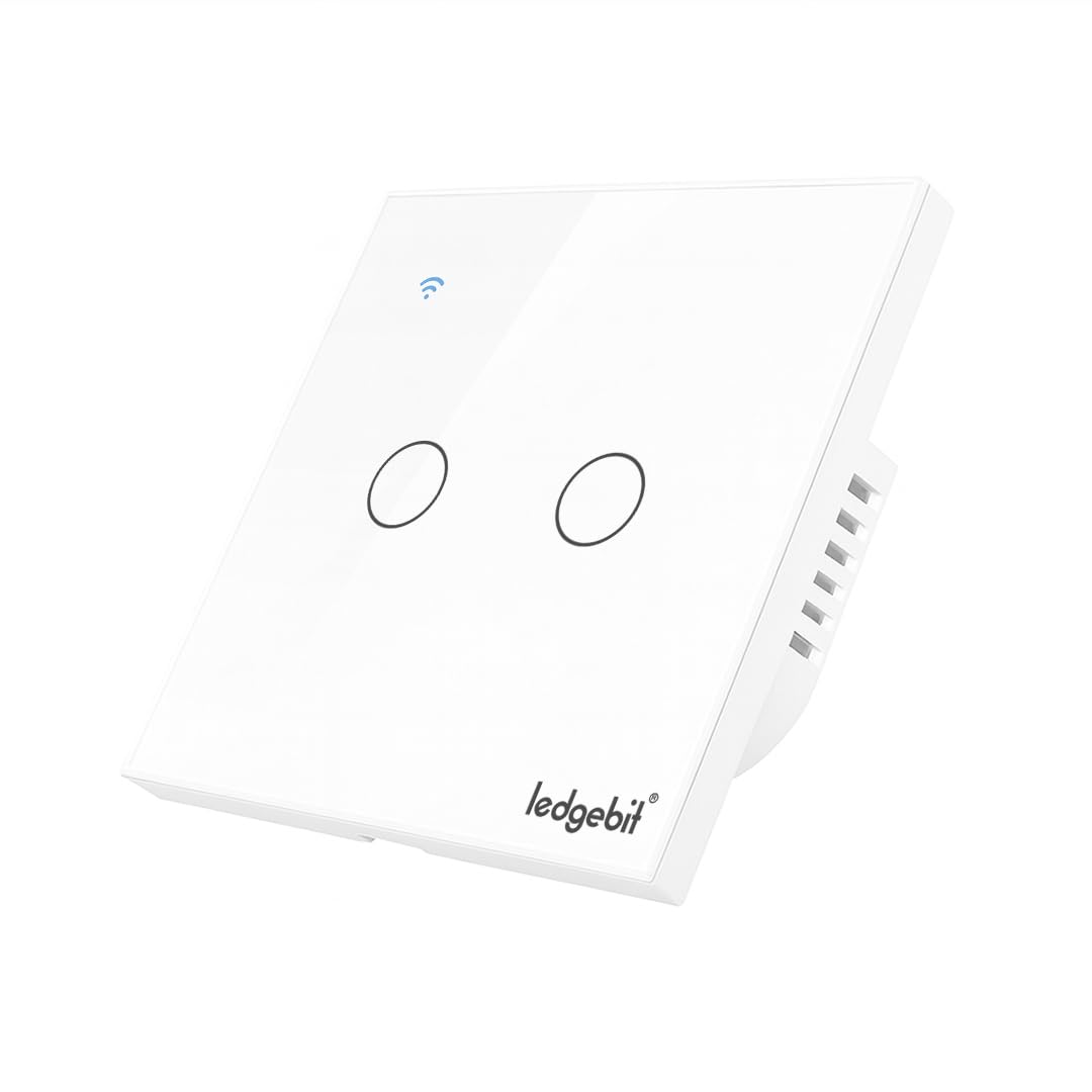 Ledgebit Smart Home Touch Wi-Fi Light Switch, 2 Gang Smart Wi-Fi Wall Switch Smart Switch (White)-picture-30