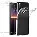 Produktbild ivoler Hülle für Sony Xperia 10 II (2. Generation) + [3 Stück] Panzerglas, Durchsichtig Handyhülle Transparent Silikon TPU Schutzhülle Case Cover mit Premium 9H Hartglas Schutzfolie Glas