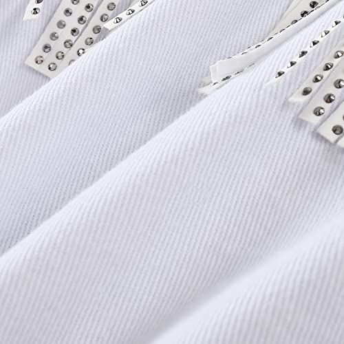 Cylady Fringe Jean Jacket For Women Loose Long Sleeve Boyfriend Denim Jacket #TOP6