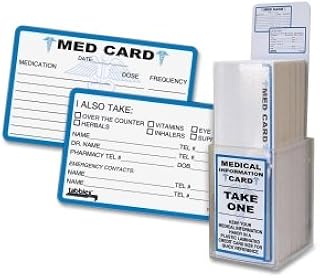 MED (Medical Emergency) Medical Alert Card Counter Display and 150 Laminated Cards, Perfect Giveaways (34652)