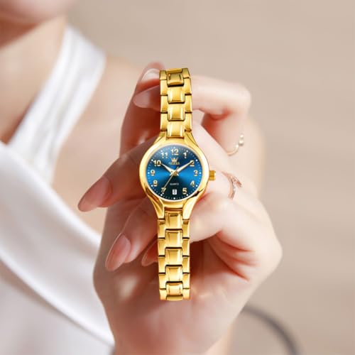 Image of OLEVS Womens Watches Original Analog Quartz Watch Stainless Steel Gold Luxury Dress Classic Easy Read Ladies Calendar Wrist Watches for Women