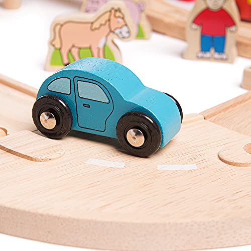 Bigjigs Rail Holzeisenbahn und Straßen Set – Bild 5