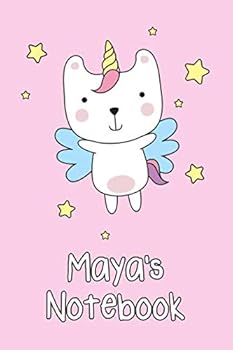 Maya’s Notebook: Cute Caticorn Personalized Name Notebook for Girls (Magical Cat Unicorn Journal for Kids)