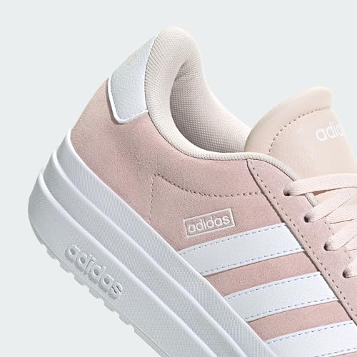 Image of adidas Womens Vl Court Bold Lace Up Sneakers Shoes Casual - Pink