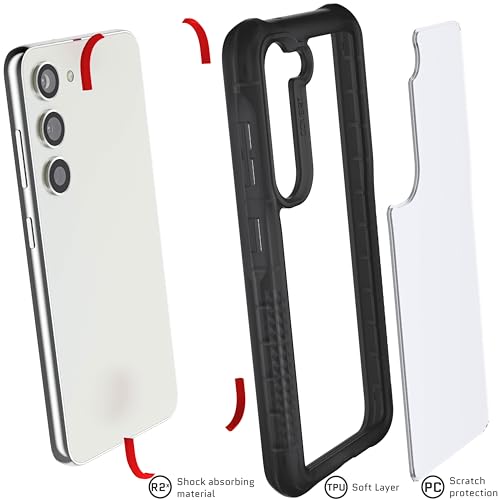 Image of Ghostek Covert Shockproof Galaxy S23 Clear Case Premium Protective Phone Covers with Slim Lightweight Design, Wireless Charging Compatible, Shock-Absorbent Designed for Samsung S23 (6.1 inch) (Smoke)