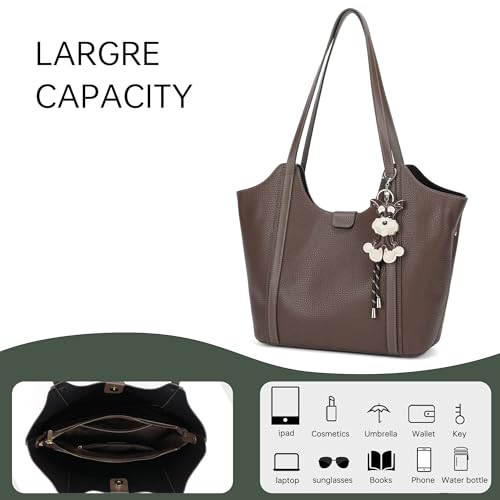 Bolso tote femenino con bolsillo exterior y correa miniatura 6