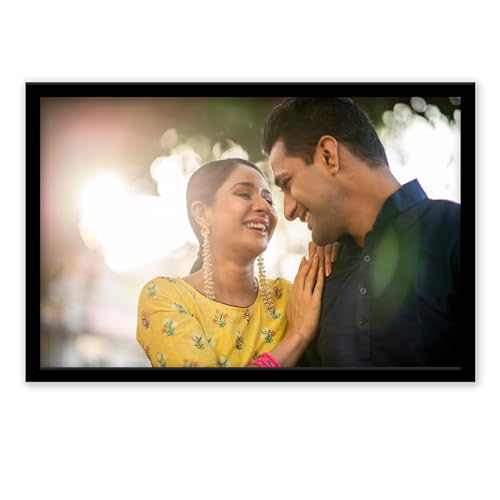 Image of Customized Photo Frame with Photo Upload | Personalized Photo Gifts | Multiple Sizes | (Landscape Black)