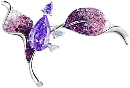 Purple Crystal Brooch, Pin Decoration Creative Fixed Clothes Brooch Accessories, Girl