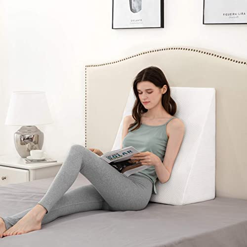 Joybest Bed Wedge Pillows Leg Elevation Reading Pillow & Back Support Wedge Pillow - For Back And Legs Support, Back Pain, Leg Pain, Pregnancy, Neck And Shoulder Joint Pain, Sleeping 10" X 24" X 24" #TOP1