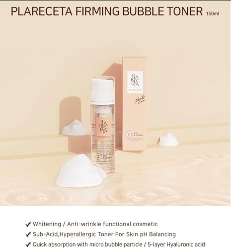 Plareceta Firming Bubble Toner, Calming Skin, Refreshing, Hydrating, Purifying, Wrinkle Improvement, Oil Water Balance, 5.07 Fl Oz - Image 8