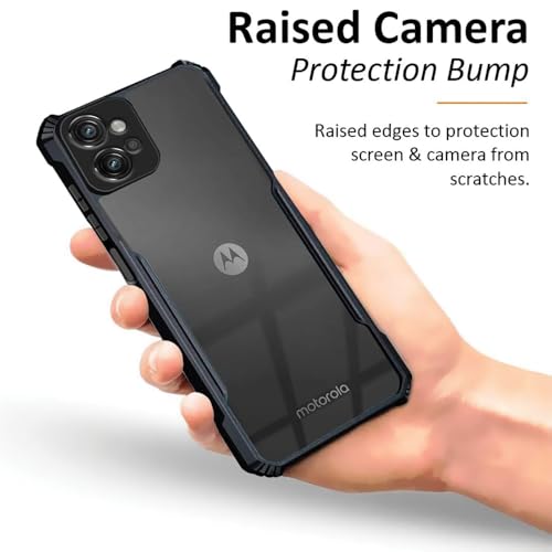 Image of Amazon Brand - Solimo Shockproof Crystal-Clear Back Cover for iPhone 16 Pro Max | 360 Protection (PC & TPU, Black Bumper)